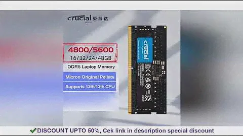 Crucial RAM 8GB 16GB 32GB DDR5 4800MHz 5600MHz 262-Pin SO-DIMM 1.1V CL40 CL46 For Laptop M