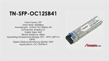 TN-SFP-OC12SB41  | Transition Compatible OC-12/STM-4 BIDI SFP 1310nmTx/1550nmRx 40km
